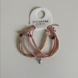 Pura Vida Breast Cancer Awareness Bracelet Set
